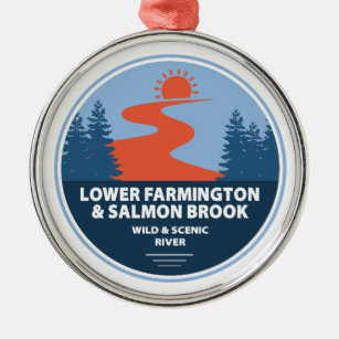Farmington & Salmon Brook Wild & Landschaftlich Ri Ornament Aus Metall