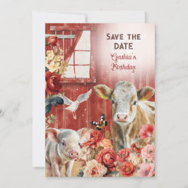 Farmland Chic Save the Date Card Einladung