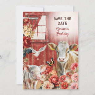 Farmland Chic Save the Date Card Einladung
