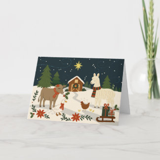Farmleben-Falt-Weihnachtskarte Feiertagskarte