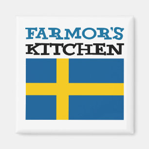 Farmors Küche, welche die Flagge von Schweden Magnet