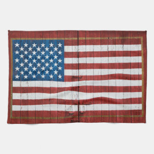 Farms American Flag Barn Mural Geschirrtuch