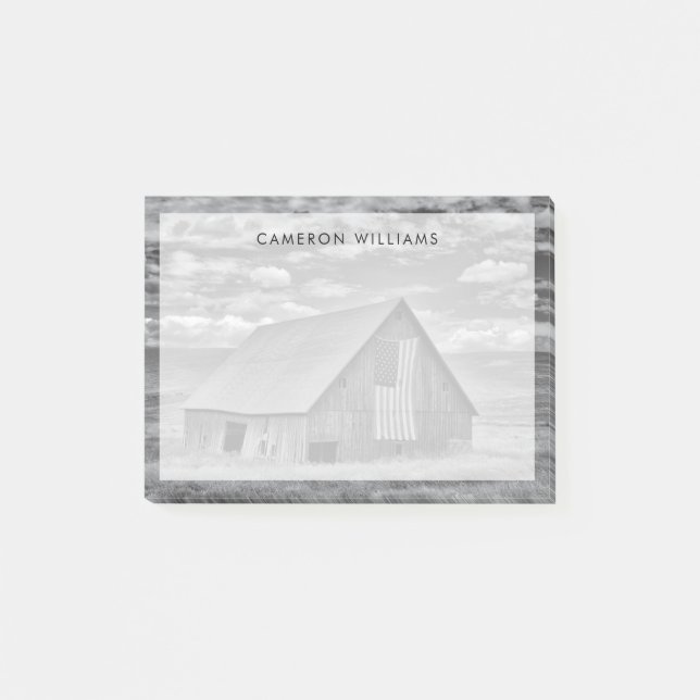 Farms BW | American Flag Barn Scene Post-it Klebezettel (Vorderseite)