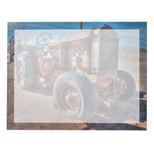 Farms Rusty Antique Tractor Notizblock (Vorderseite)