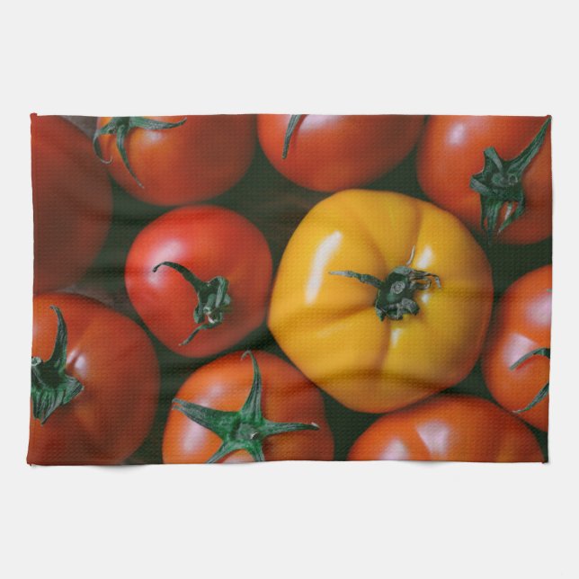 Farms Shiny Red & Yellow Tomatoes Geschirrtuch (Horizontal)