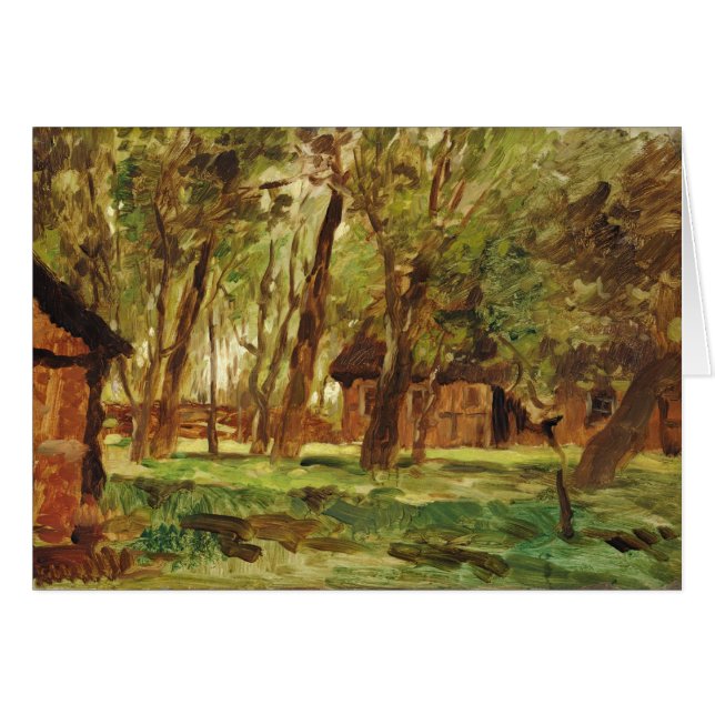 Farmstead unter Bäumen (Vorderseite (Horizontal))