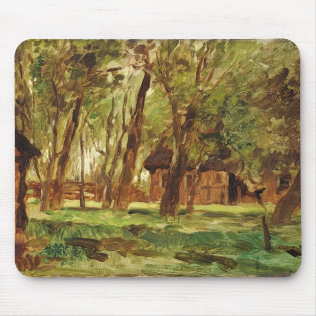 Farmstead unter Bäumen Mousepad (Vorne)
