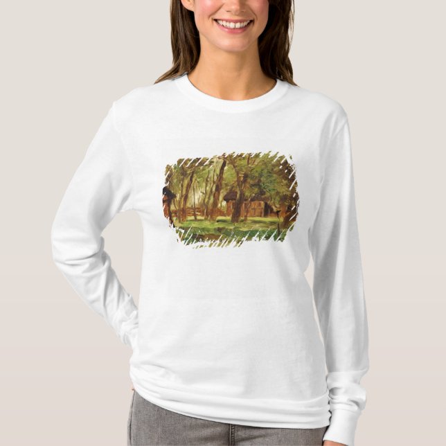 Farmstead unter Bäumen T-Shirt (Vorderseite)