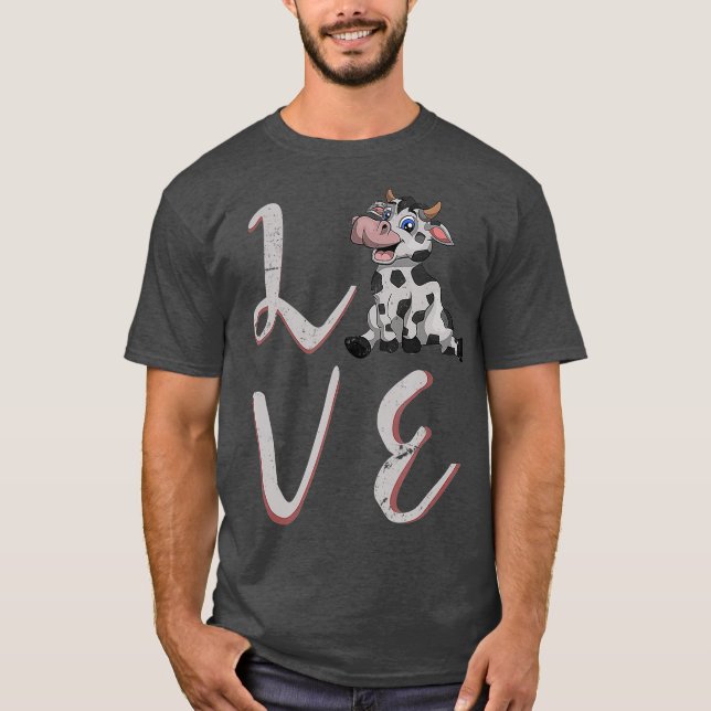 Farmtierkuh Lover Valentinstag Geschenkkühe T-Shirt (Vorderseite)