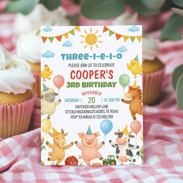 Farmyard Animals Kids Birthday Party Invitation Einladung (Von Creator hochgeladen)