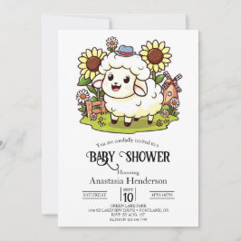 Farmyard Dreamy Sheep Baby Dusche Einladung