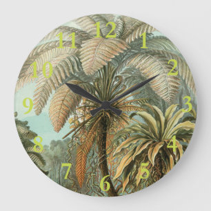 Farn Palmenbaum Antik Botanisch Farn Kunst Große Wanduhr