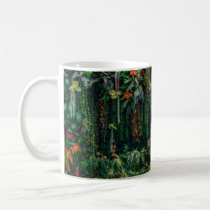 Farn und Pflanze an der Wand dekoriert Kaffeetasse