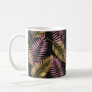 Farnblatt-Design in Rosa und Gold Kaffeetasse