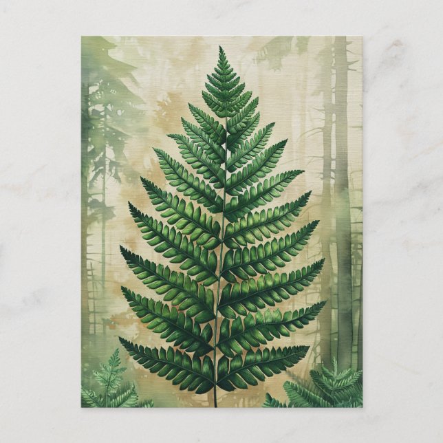 Farnblätter Botanisch Postkarte (Vorderseite)