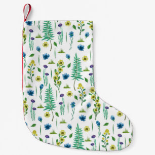 Farnblumen Nahtloses Naturmuster Kleiner Weihnachtsstrumpf