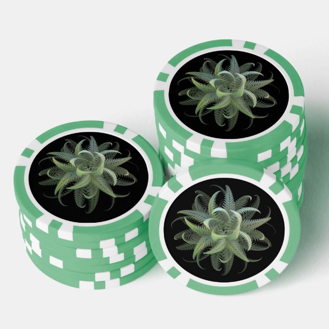 Farnblüten-Fraktal Pokerchips (Stapel)