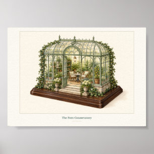 Farnkonservatorium-Garten-Gewächshaus-Kunst Poster