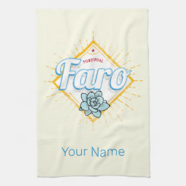 Faro Algarve Portugal Retro Sukkuline Vintag Geschirrtuch