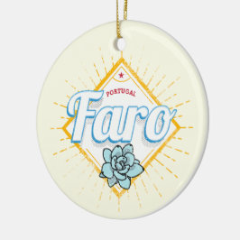 Faro Algarve Portugal Retro Sukkuline Vintag Keramik Ornament