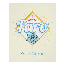 Faro Algarve Portugal Retro Sukkuline Vintag Poster