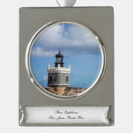 Faro Leuchtturm Banner-Ornament Silber