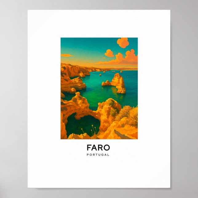 Faro - Portugal Reiseplakat  Poster (Vorne)