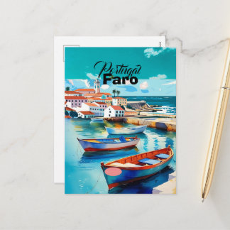 Faro Portugal Travel Postcard Art, Portugal Travel Feiertagspostkarte