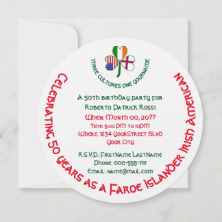 Faroe Islander Irish USA Kleeblatt Birthday Einladung