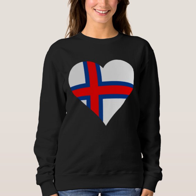 Faroe Islands Flag Heart Faroe Islands Love Faroe  Sweatshirt (Vorderseite)
