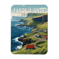 Färöer Dänemark Reisen Kunst Vintag