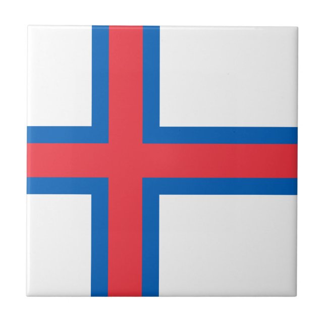 Färöer-Flagge Fliese (Vorderseite)