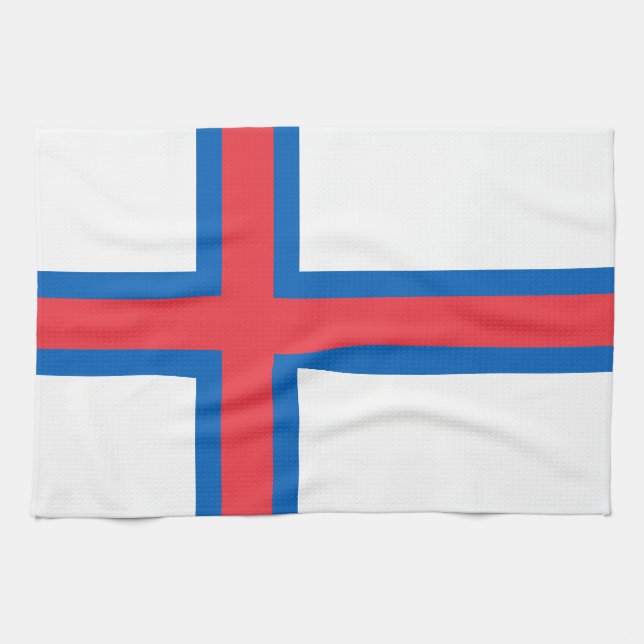 Färöer-Flagge Geschirrtuch (Horizontal)