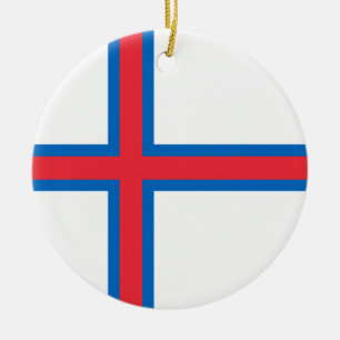 Färöer-Flagge Keramik Ornament