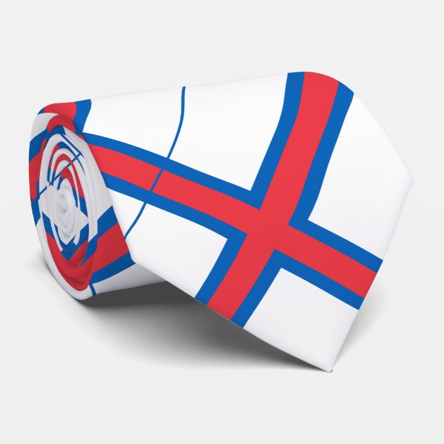 Färöer-Flagge Krawatte (Gerollt)