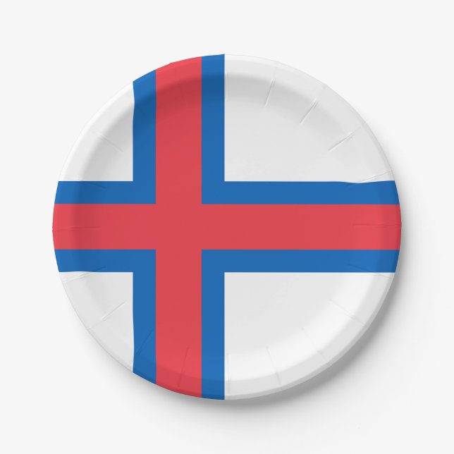 Färöer-Flagge Pappteller (Vorderseite)