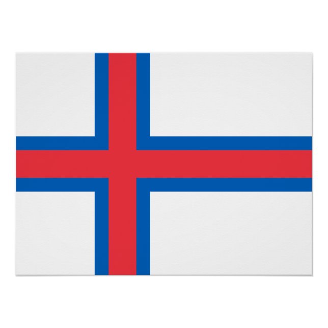 Färöer-Flagge Poster (Vorderseite)