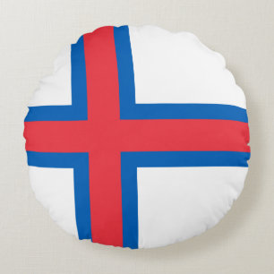 Färöer-Flagge Rundes Kissen