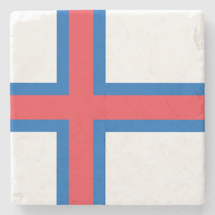 Färöer-Flagge Steinuntersetzer