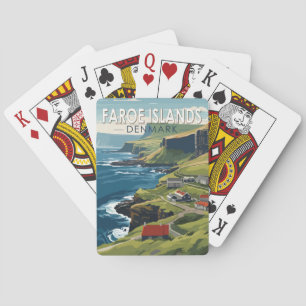 Färöer Inseln Dänemark Reise Kunst Vintage Spielkarten
