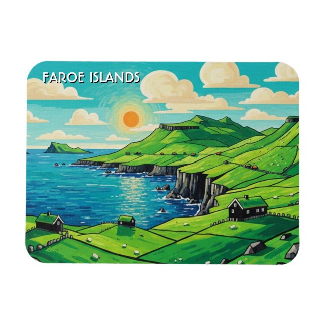 Färöer Inseln Dänemark Reise Magnet (Horizontal)