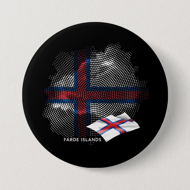 Färöer-Inseln-Flagge Button (Vorderseite)