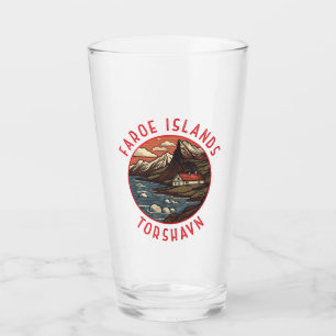 Färöer Inseln Tórshavn Retro Distressed Circle Glas