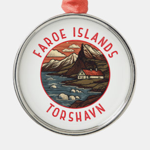 Färöer Inseln Tórshavn Retro Distressed Circle Ornament Aus Metall