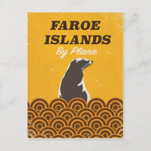 Färöer-Inseln Vintage-Reiseposter Postkarte