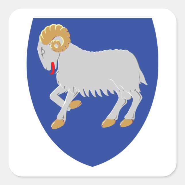 Färöer-Wappen Quadratischer Aufkleber (Vorderseite)