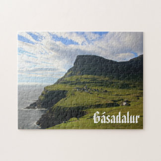 Faroese Dorf von Gásadalur: Puzzlespiel Puzzle