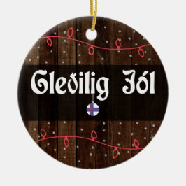 Faroese frohe Weihnachten, Gleðilig jól Rustic Sty Keramik Ornament