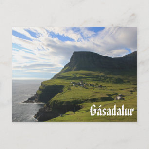 Faroesisches Dorf Gásadalur: Postkarte