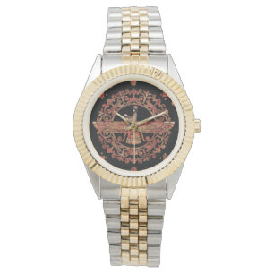 Farohar - Faravahar - Fravashi-Marmor und Gold Armbanduhr